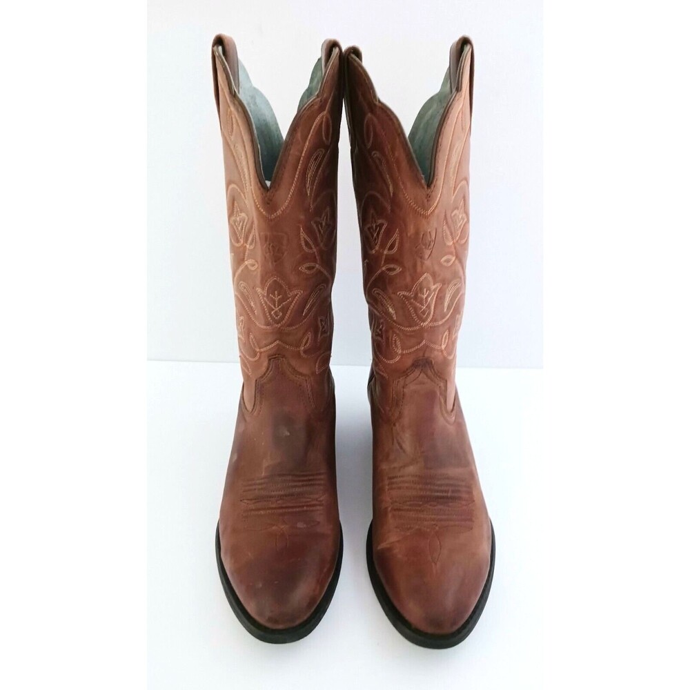 Ariat Heritage Brown Leather Western Cowgirl Boot Embroidered Shaft Sz 6C - Picture 3 of 10